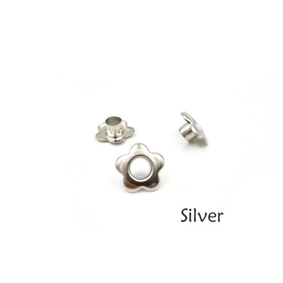 100 vnt. 5 mm skylė, gėlė, metalinės kilpos, skirtos „Scrapbooking“ batams, batams, diržams, krepšiams, etiketėms, drabužiams, siuvimui, odai, rankdarbiams, „pasidaryk pats“ priedai