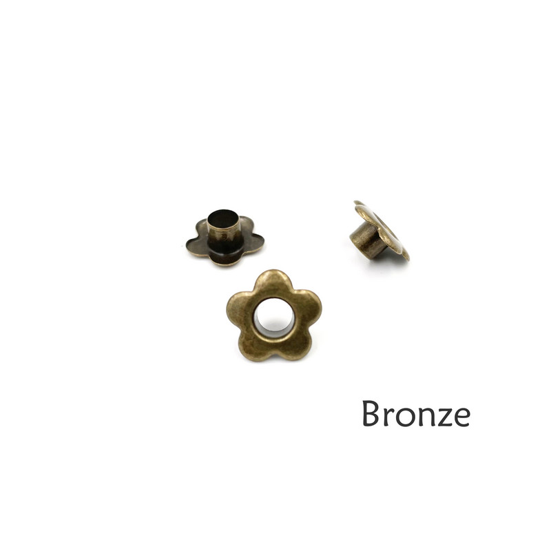 100 vnt. 5 mm skylė, gėlė, metalinės kilpos, skirtos „Scrapbooking“ batams, batams, diržams, krepšiams, etiketėms, drabužiams, siuvimui, odai, rankdarbiams, „pasidaryk pats“ priedai