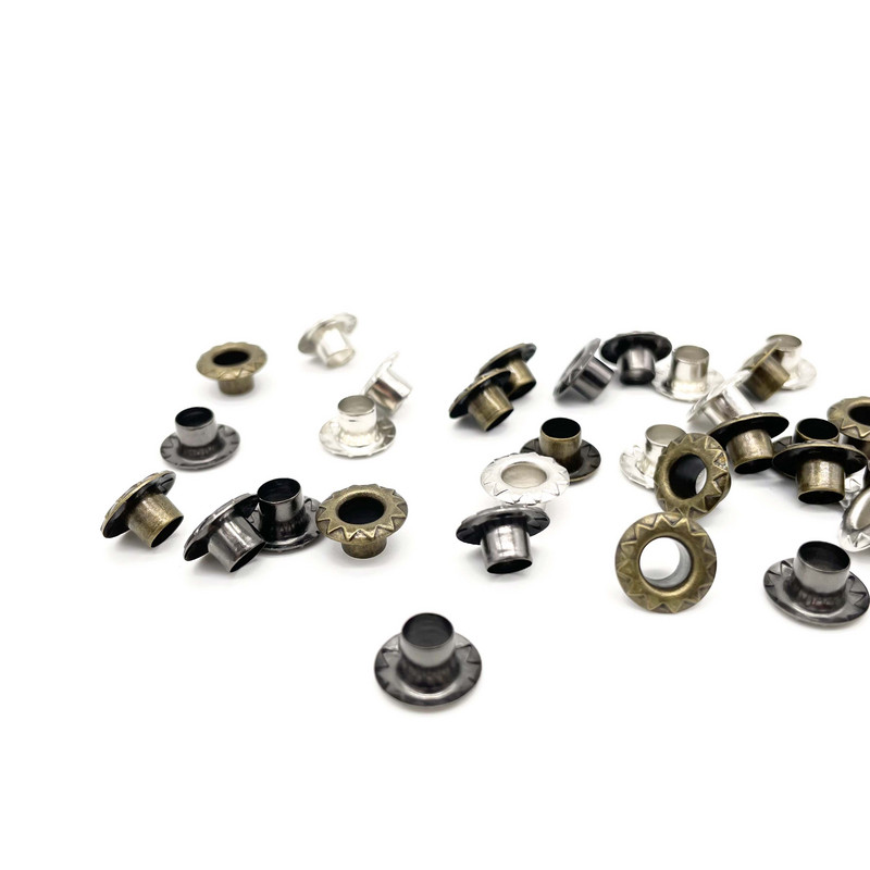 100 vnt. 5 mm skylė Saulės gėlė Metalinės kilpos, skirtos „Scrapbooking“ Batai Batai Diržas Krepšys Drabužiai Siuvimas Oda Amatai „Pasidaryk pats“ priedai