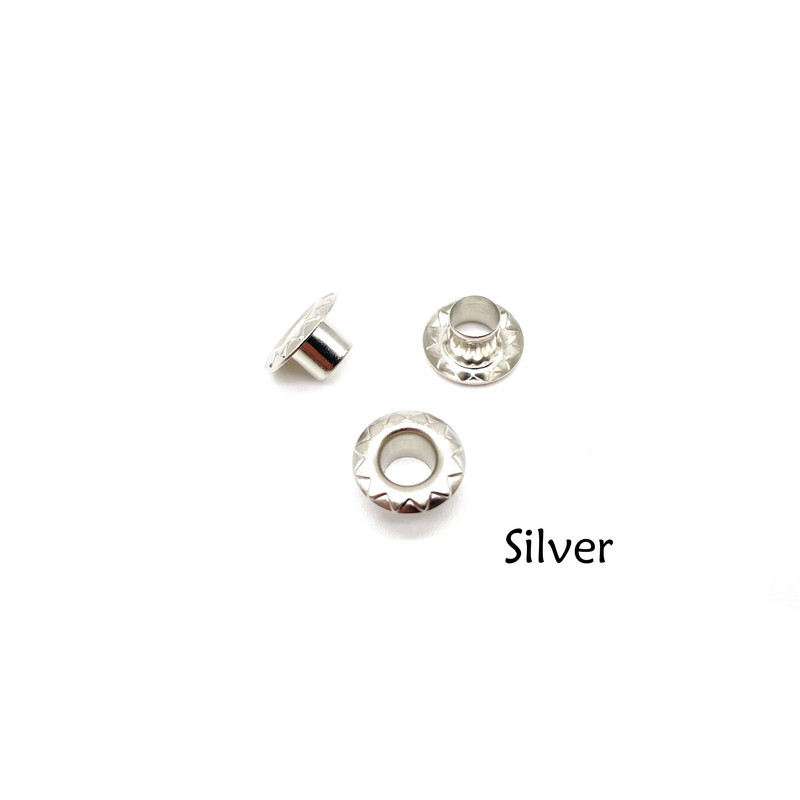 100 vnt. 5 mm skylė Saulės gėlė Metalinės kilpos, skirtos „Scrapbooking“ Batai Batai Diržas Krepšys Drabužiai Siuvimas Oda Amatai „Pasidaryk pats“ priedai