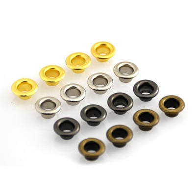 100sets 5mm Brass Eyelet with 300# Washer Leather Craft Repair Grommet Round Eye Rings for Shoes Bag Clothing Leather Belt Hat