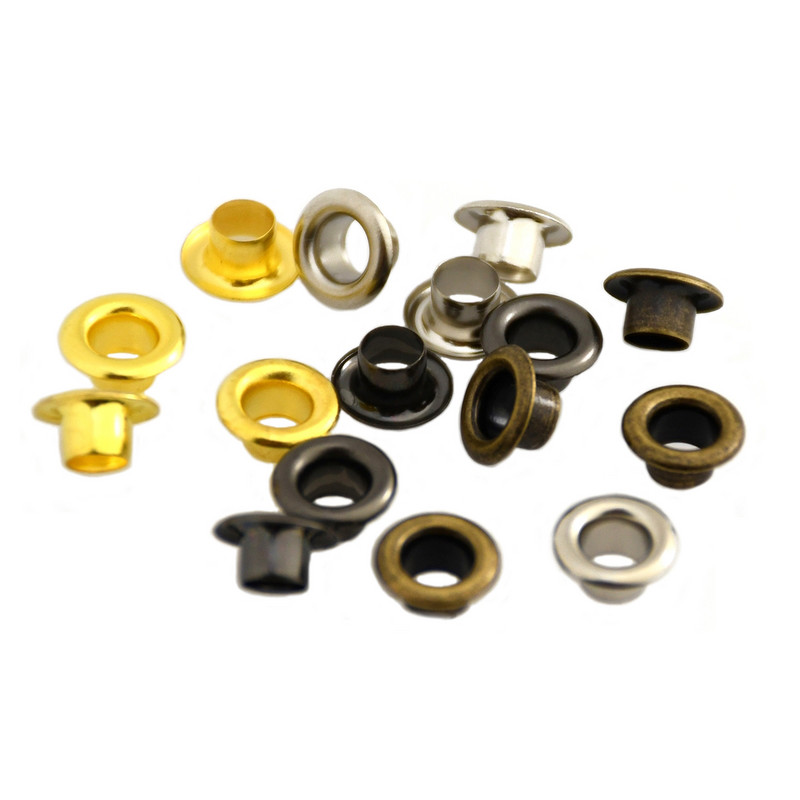 100 rinkinių 5 mm žalvarinė ąsa su 300 # poveržle, odinė rankdarbių taisymo įvorė.