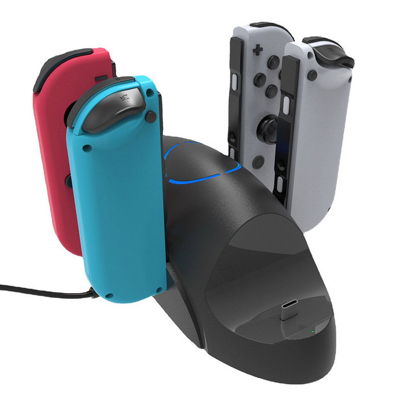 Skirta Nintendo Switch Joy-con DC5V/2A žaidimų pulto įkroviklio doko stočiai 6 viename žaidimų valdiklio įkroviklio žaidimo rankenos laikymo laikiklis