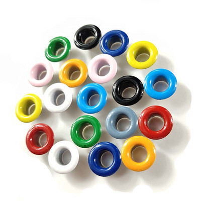 50pcs 4MM 5MM 6MM 1Mixed 10 Color Metal Colorful Eyelets Grommets Scrapbook for Leather Craft DIY Shoes Belt Cap Bag Tags Cloth
