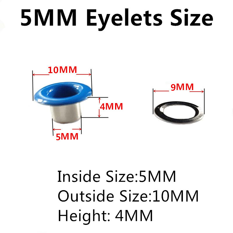 50 vnt 4 mm 5 mm 6 mm 1 mišrus 10 spalvų metalas, spalvingos kilpos, įvorės, iškarpos, skirtos odinėms rankdarbiams pasidaryk pats batai.