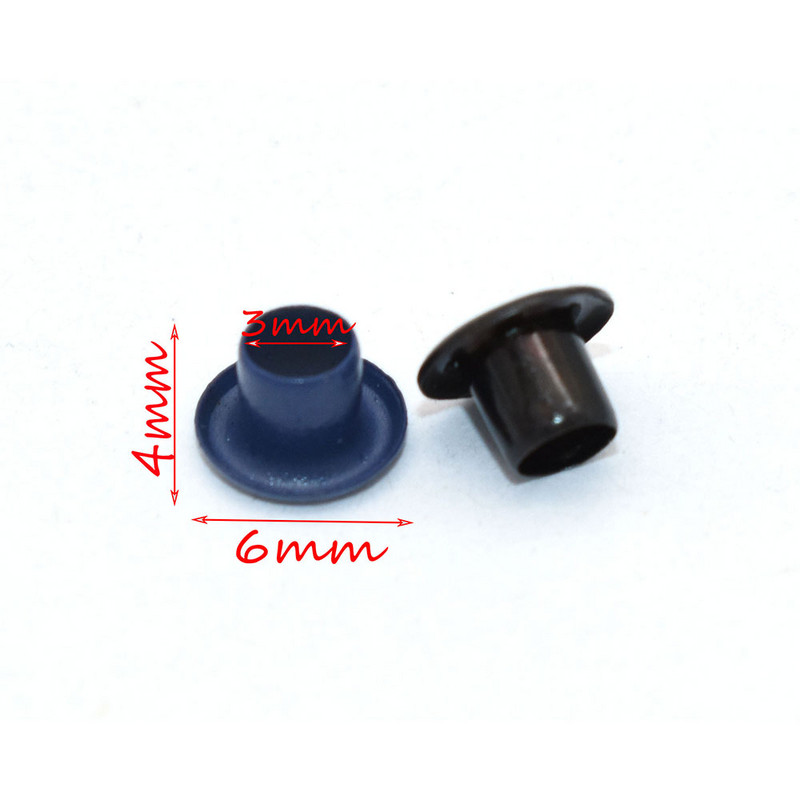 Metalinis apvalios kilpos įvorė 3 mm kilpa Metalinės kniedės Piniginės priedai batų siuvimui Krepšys Aparatūros gamyba Drobė Amatai 100 vnt.