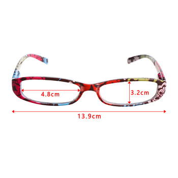1 ΤΕΜ. Γυναικεία γυαλιά ανάγνωσης νέας μόδας που ταιριάζουν με εξαιρετικά ελαφριά ρητίνη εκτύπωσης λουλουδιών μεγεθυντικά γυαλιά οράσεως Vision Care