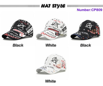 Графити Бейзболна шапка Жени Мъжки Нови летни щампи с букви Snapback Gorras Para Hombre Casquette Femme Хип-хоп Дамски шапки Черни