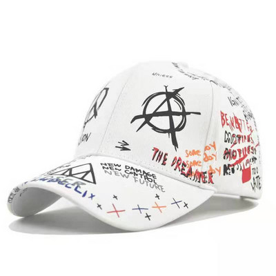Șapcă de baseball Graffiti Femei Bărbați New Summer Letter Print Snapback Gorras Para Hombre Casquette Femme Hip Hop Pălării pentru femei Negru