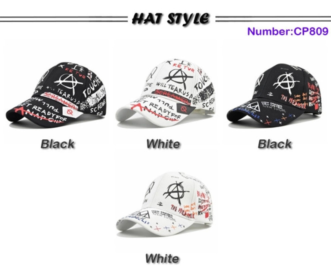 Șapcă de baseball Graffiti Femei Bărbați New Summer Letter Print Snapback Gorras Para Hombre Casquette Femme Hip Hop Pălării pentru femei Negru