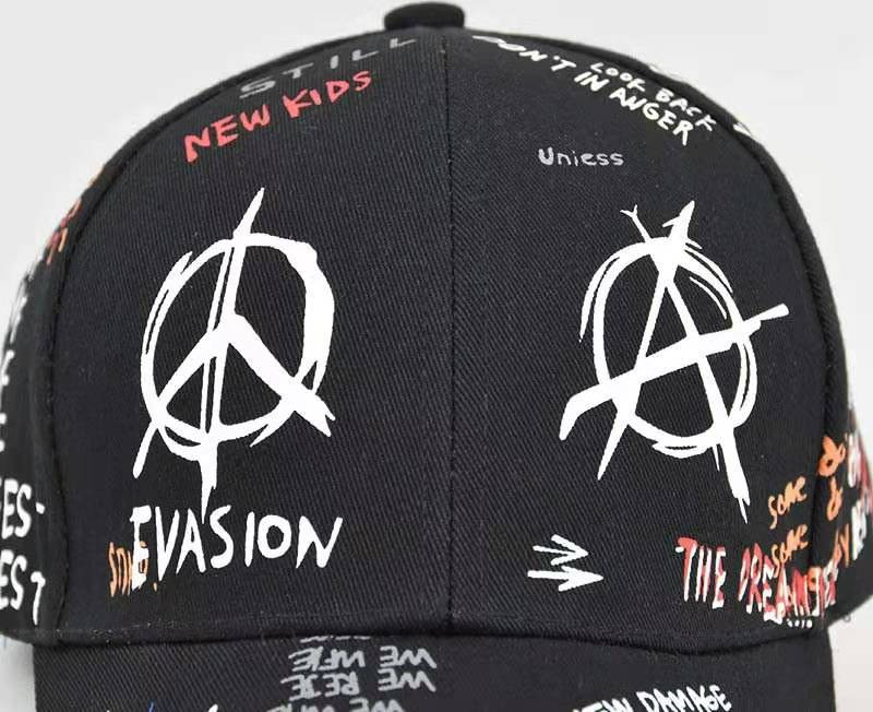 Șapcă de baseball Graffiti Femei Bărbați New Summer Letter Print Snapback Gorras Para Hombre Casquette Femme Hip Hop Pălării pentru femei Negru