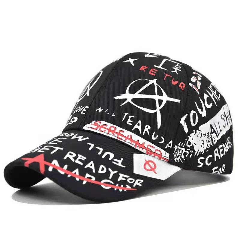 Șapcă de baseball Graffiti Femei Bărbați New Summer Letter Print Snapback Gorras Para Hombre Casquette Femme Hip Hop Pălării pentru femei Negru