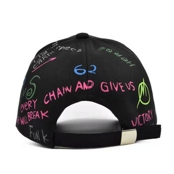 Бейзболна шапка с графити Жени Мъжки 2021 Лято с буквен печат Snapback Gorras Hombre Casquette Femme Хип-хоп Дамски шапки