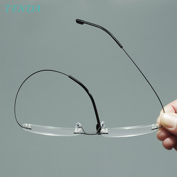 Мъже Жени Super Flex очила и Light Memory Метални рамки за очила без рамка за късогледство Лещи за четене на прогресивни лещи