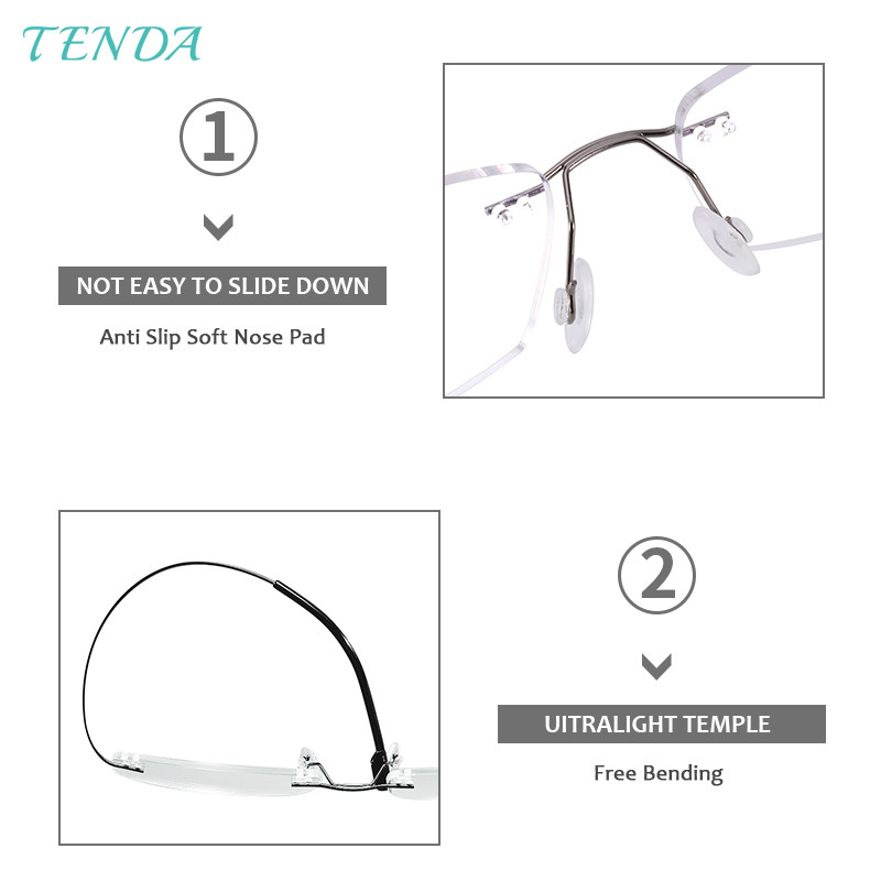 Ανδρικά Γυναικεία Γυαλιά Super Flex και Light Memory Metal Rimless Glasses Σκελετοί για φακούς μυωπίας Reading Progressive Lenses