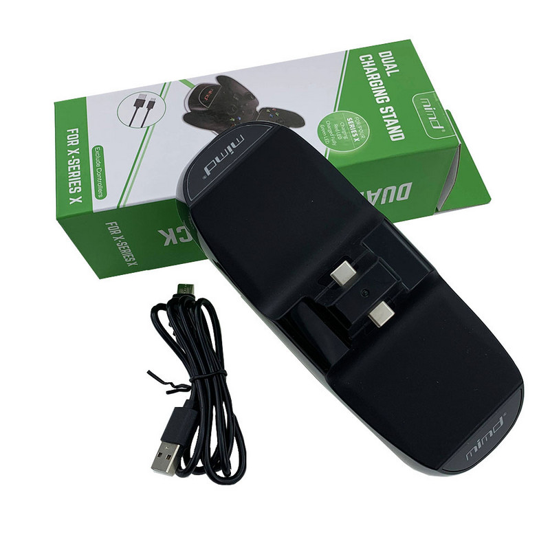 XBOX sorozatú X gyorstöltőhöz Kettős töltő dokkoló töltő USB töltőállvánnyal XBOX sorozat X vezérlő tárolóállvánnyal