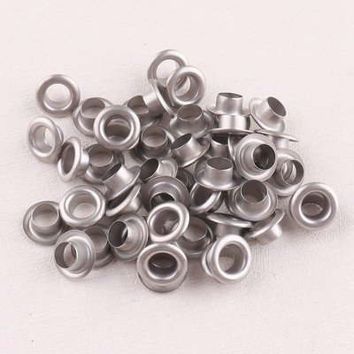 100 rinkinių Metalinės kilpos 4*10mm sidabrinės su įvorėmis, skirtos „pasidaryk pats“ Scrapbooking batų diržo dangtelis Krepšys Žymė Drabužiai Kuprinės Priedai Siuvimas