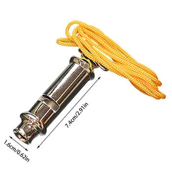 Coach Whistle Safety Emergency Double Tube Σφυρίχτρα από ανοξείδωτο ατσάλι με κορδόνι για προπονητικούς αγώνες Survival Camping σε εξωτερικούς χώρους