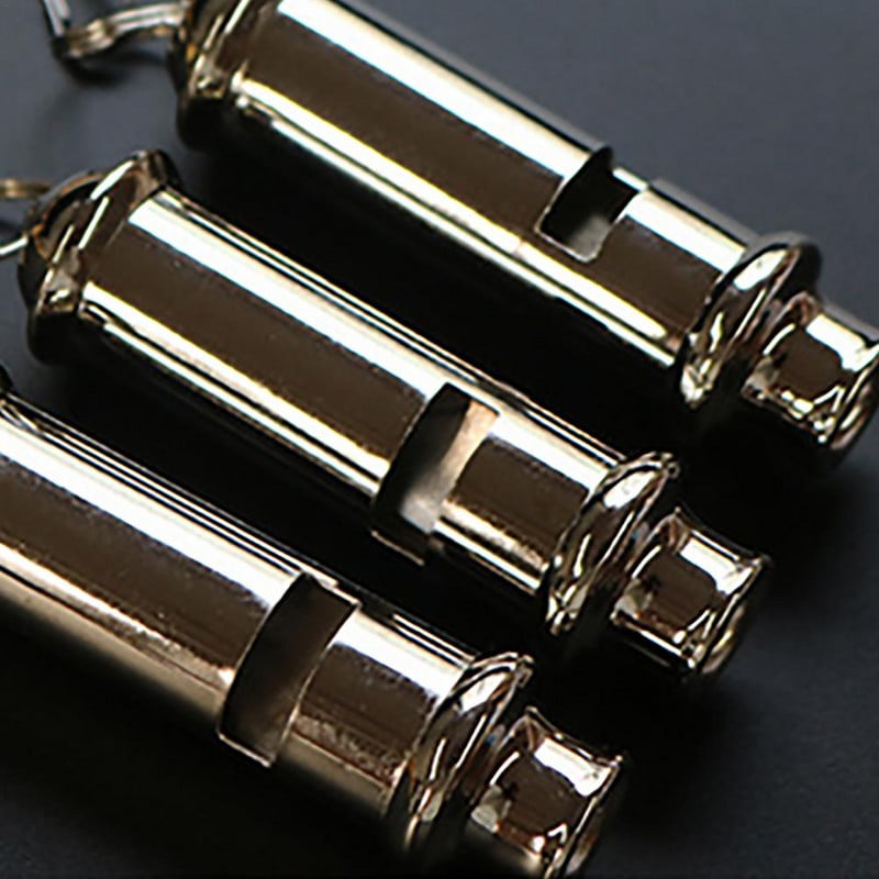 Coach Whistle Safety Emergency Double Tube Σφυρίχτρα από ανοξείδωτο ατσάλι με κορδόνι για προπονητικούς αγώνες Survival Camping σε εξωτερικούς χώρους