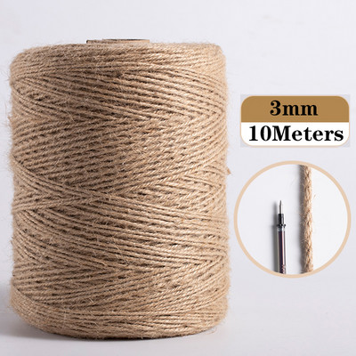 1 mm–10 mm dabīgas džutas virves auklas lentes Amatniecības izstrādājumi Vintage džutas auklas auklas diegu šūšanas ballīte Kāzu Ziemassvētku mājas dekorēšana