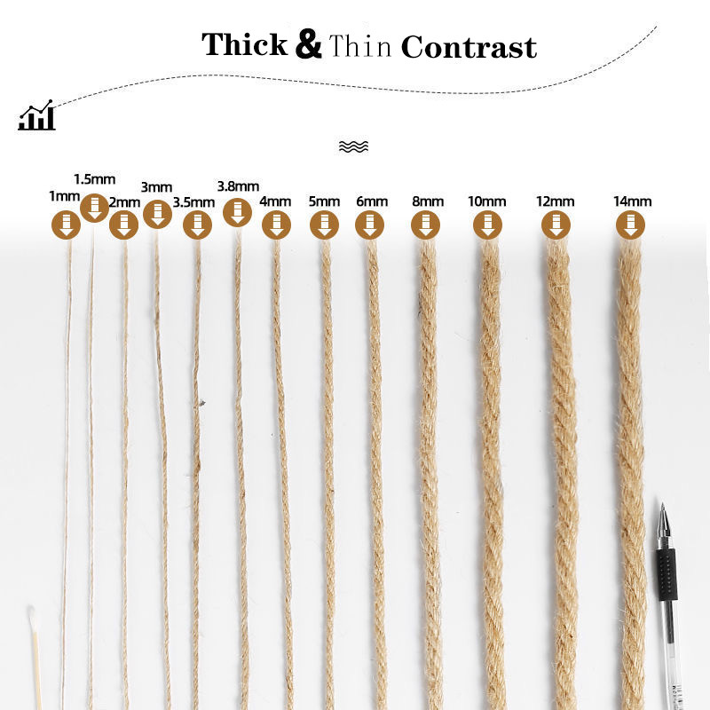1 mm–10 mm dabīgas džutas virves auklas lentes Amatniecības izstrādājumi Vintage džutas auklas auklas diegu šūšanas ballīte Kāzu Ziemassvētku mājas dekorēšana