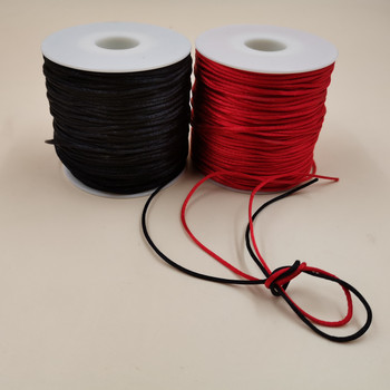 50 метра X 1 мм Китайски възел Плъхова опашка Сатенена връв за плетена струна за макраме Находки за бижута Въже за мъниста 38 цвята