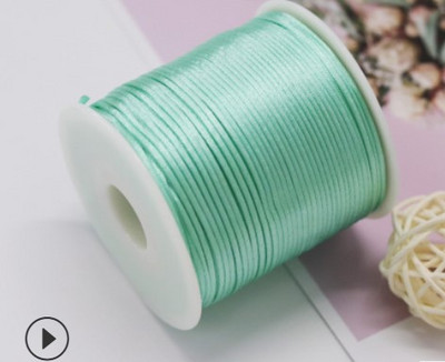 50 meetrit X 1 mm hiina sõlme rattail satiinjuhe punutud makrameenööriga ehete leidude pärlimisnöör 38 värvi