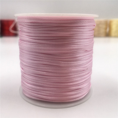 50 meetrit X 1 mm hiina sõlme rattail satiinjuhe punutud makrameenööriga ehete leidude pärlimisnöör 38 värvi