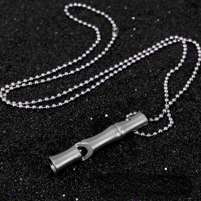 Външна свирка за оцеляване при взривяване на метал Бамбукова свирка от неръждаема стомана / месинг Диво животоспасително оборудване Свирка за състезания