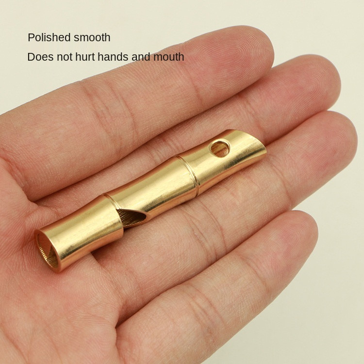 Σφυρίχτρα ορειχάλκινου μπαμπού σφυρίχτρα καθαρού χαλκού Μεταλλική σφυρίχτρα εξωτερικού χώρου Survival EDC σφυρίχτρα Μπρελόκ Μπρελόκ Εξωτερικά εργαλεία