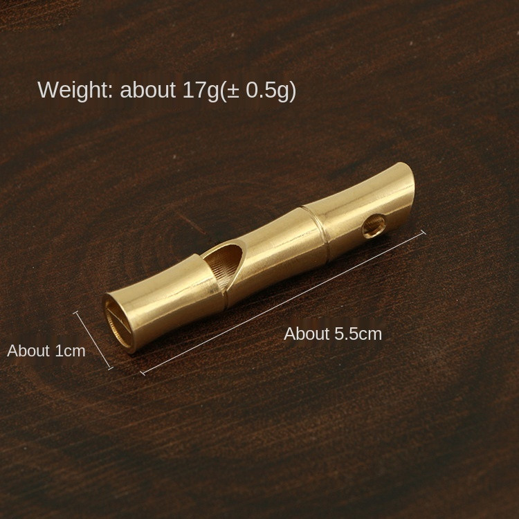 Σφυρίχτρα ορειχάλκινου μπαμπού σφυρίχτρα καθαρού χαλκού Μεταλλική σφυρίχτρα εξωτερικού χώρου Survival EDC σφυρίχτρα Μπρελόκ Μπρελόκ Εξωτερικά εργαλεία