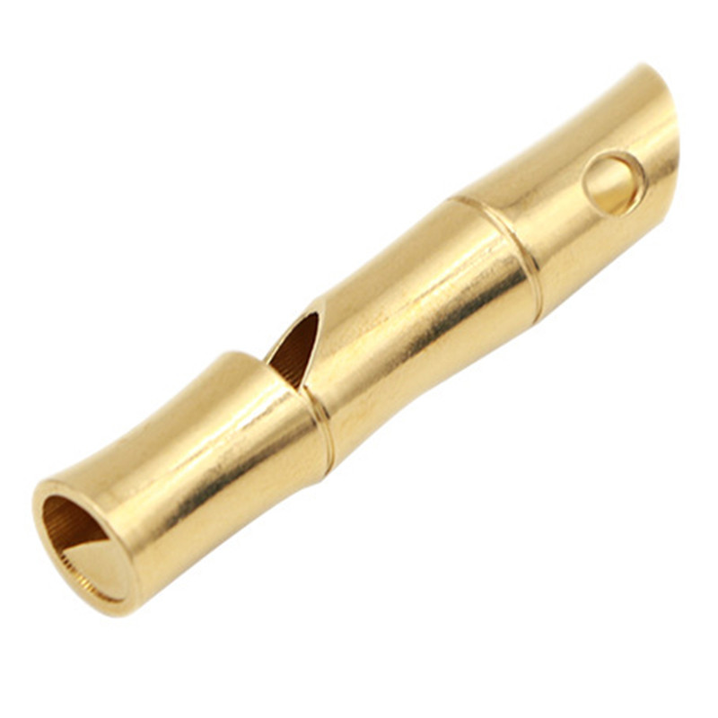 Σφυρίχτρα ορειχάλκινου μπαμπού σφυρίχτρα καθαρού χαλκού Μεταλλική σφυρίχτρα εξωτερικού χώρου Survival EDC σφυρίχτρα Μπρελόκ Μπρελόκ Εξωτερικά εργαλεία