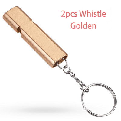 1/2 gab avārijas svilpe alumīnija sakausējuma izdzīvošanas svilpe āra kempingam pārnēsājams EDC rīks SOS zemestrīces dubultcaurules svilpe