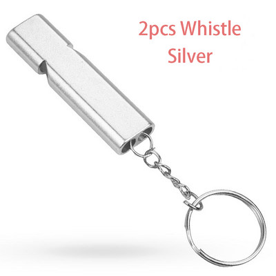 1/2 gab avārijas svilpe alumīnija sakausējuma izdzīvošanas svilpe āra kempingam pārnēsājams EDC rīks SOS zemestrīces dubultcaurules svilpe