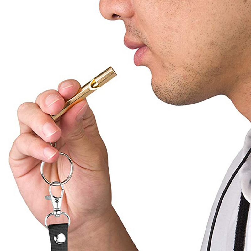 1/2 gab avārijas svilpe alumīnija sakausējuma izdzīvošanas svilpe āra kempingam pārnēsājams EDC rīks SOS zemestrīces dubultcaurules svilpe