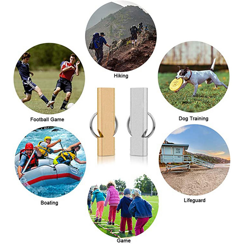 1/2 gab avārijas svilpe alumīnija sakausējuma izdzīvošanas svilpe āra kempingam pārnēsājams EDC rīks SOS zemestrīces dubultcaurules svilpe