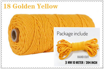 Macrame Soft 3mm 10Meters Strand Cotton Macaroon Cord Rope balls DIY Handcraft Benang Pređa Bohemia Decoration Fiber Art Supply