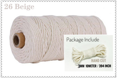 Macrame Soft 3mm 10Meters Strand Cotton Macaroon Cord Rope balls DIY Handcraft Benang Pređa Bohemia Decoration Fiber Art Supply