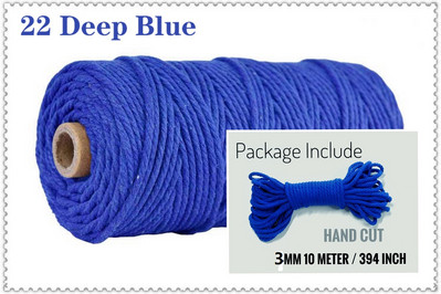 Macrame Soft 3mm 10Meters Strand Cotton Macaroon Cord Rope balls DIY Handcraft Benang Pređa Bohemia Decoration Fiber Art Supply