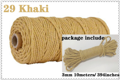 Macrame Soft 3mm 10Meters Strand Cotton Macaroon Cord Rope balls DIY Handcraft Benang Pređa Bohemia Decoration Fiber Art Supply