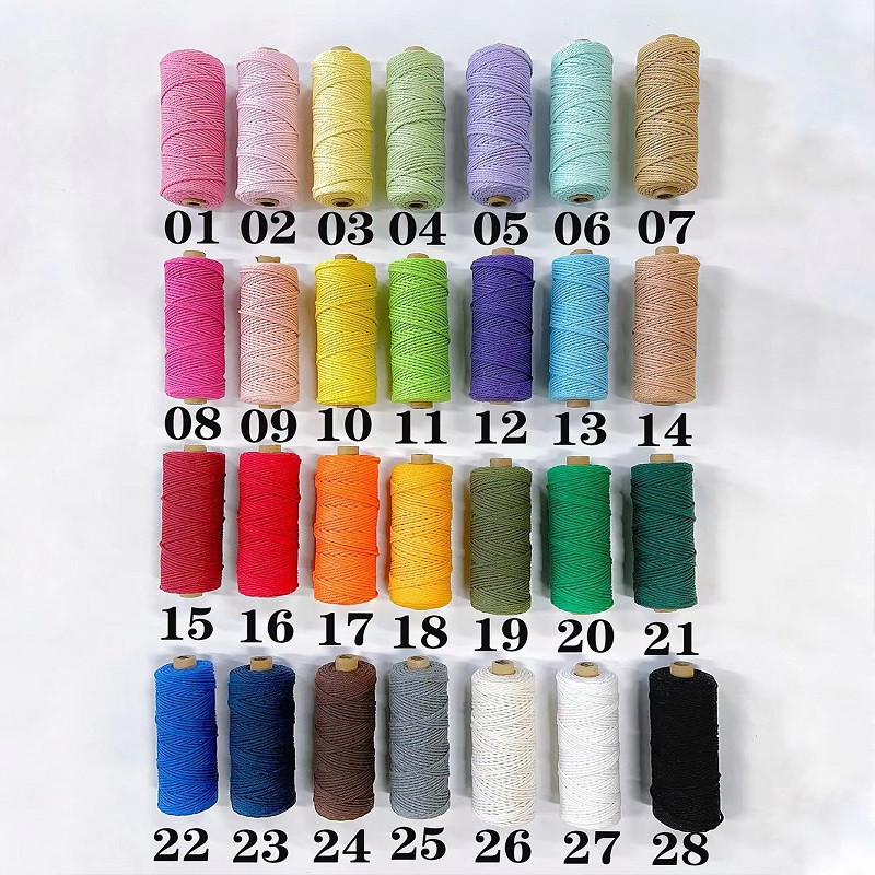 Macrame Soft 3mm 10Meters Strand Cotton Macaroon Cord Rope balls DIY Handcraft Benang Pređa Bohemia Decoration Fiber Art Supply