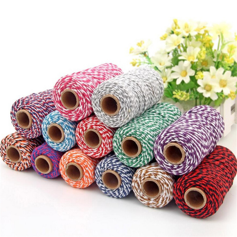 2 mm puuvillane nöör küpsetusnöör värviline puuvillane käsitöönöör makramee nöör DIY kodutekstiili kingituste pakkimine pulmakaunistus