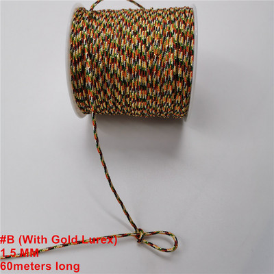 60 meetrit/rull 1,5 mm nailonist nööri niit Hiina sõlm makramee nööriga käevõru punutud nöör DIY tutid helmepaelte niit