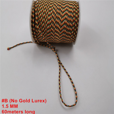 60 meetrit/rull 1,5 mm nailonist nööri niit Hiina sõlm makramee nööriga käevõru punutud nöör DIY tutid helmepaelte niit