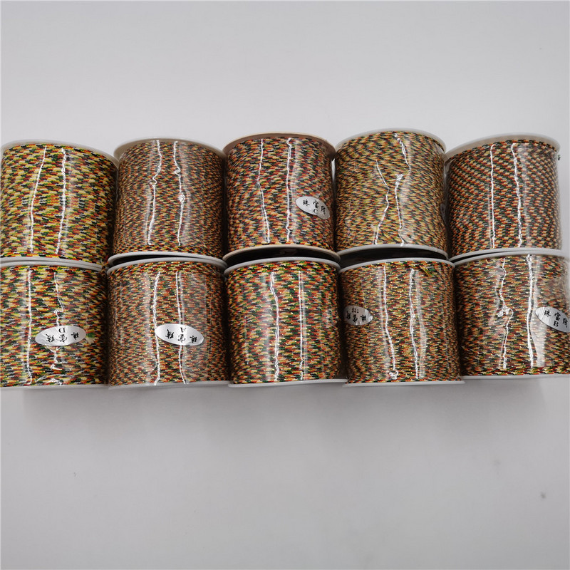 60 meetrit/rull 1,5 mm nailonist nööri niit Hiina sõlm makramee nööriga käevõru punutud nöör DIY tutid helmepaelte niit