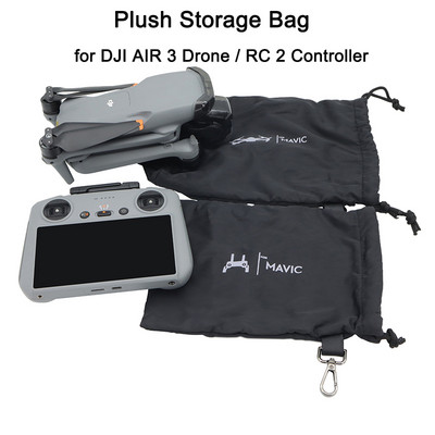 DJI AIR 3 / RC 2 / RC-N2 drono valdiklio saugojimo krepšys, apsaugantis nuo įbrėžimų, nešiojamasis pliušinės rankinės nešiojimo dėklas Air 3 priedai