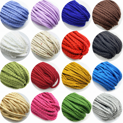 5yards/Lot 5mm Cotton Rope Decorative Twisted Braided Cord Rope For Handmade Home Textile Decoration