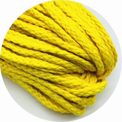 5 jardi/partija 5 mm kokvilnas virve Dekoratīva, savīta, pīta auklas virve roku darbs mājas tekstila dekorēšanai