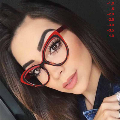 +1.0+1.5+2.0+2.5+3.0+3.5+4.0 Fashion Cat Eye Glasses Women Reading Glasses High Quality Men Vintage Hyperopia Glasses