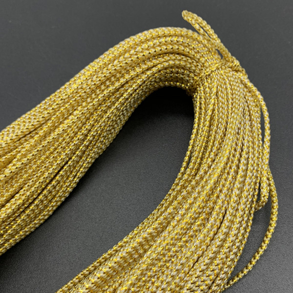 10 jardi/lote 2 mm zelta sudraba stieple Paracord auklas virve Vintage lauku stila kāzu Ziemassvētku dekorācijas ballītes dāvanu kastītes dekors